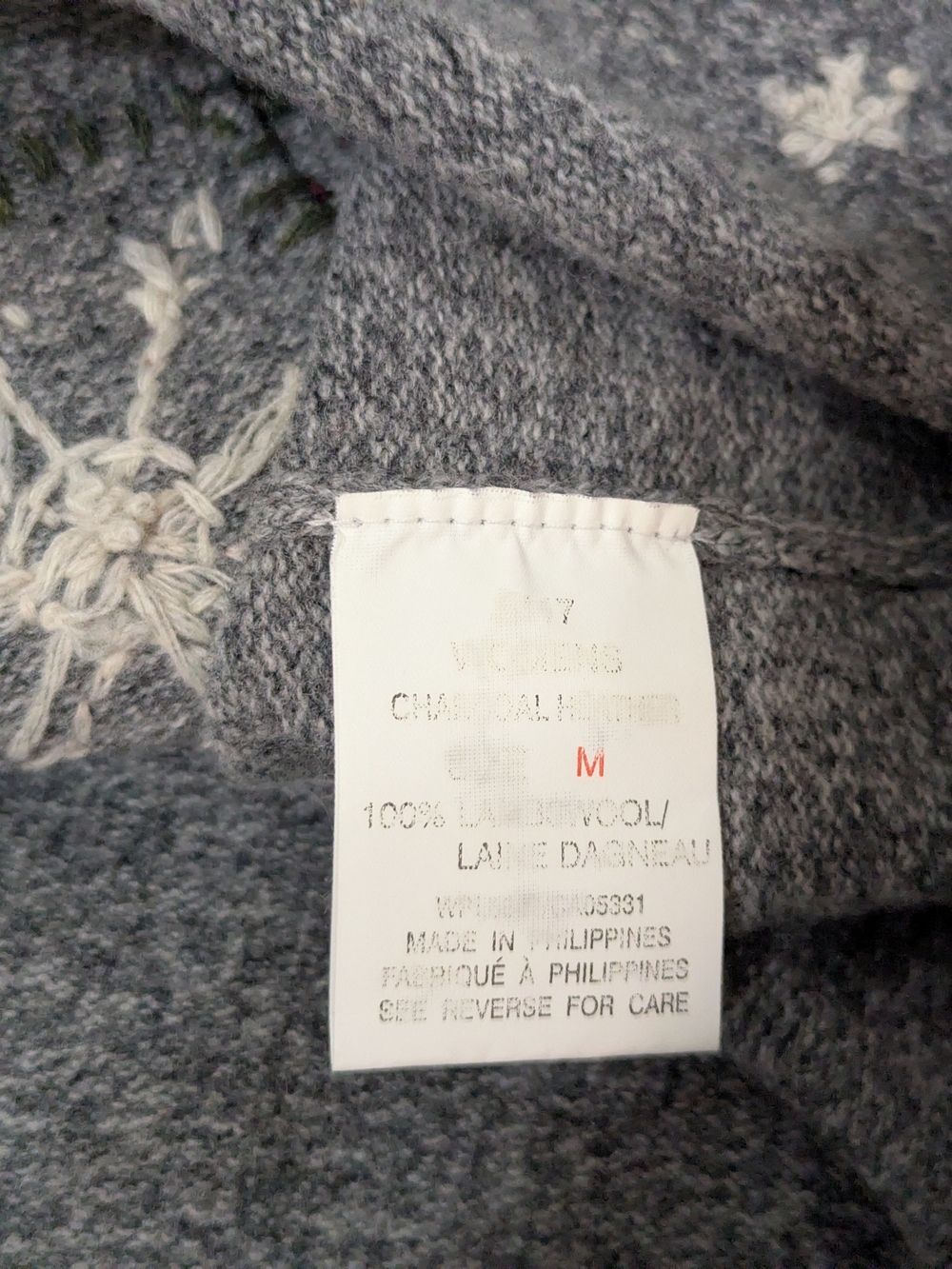 Woolrich Lambswool Cottage Sweater Cabin Charcoal Heather Medium Women's Knit - Picture 6 of 12